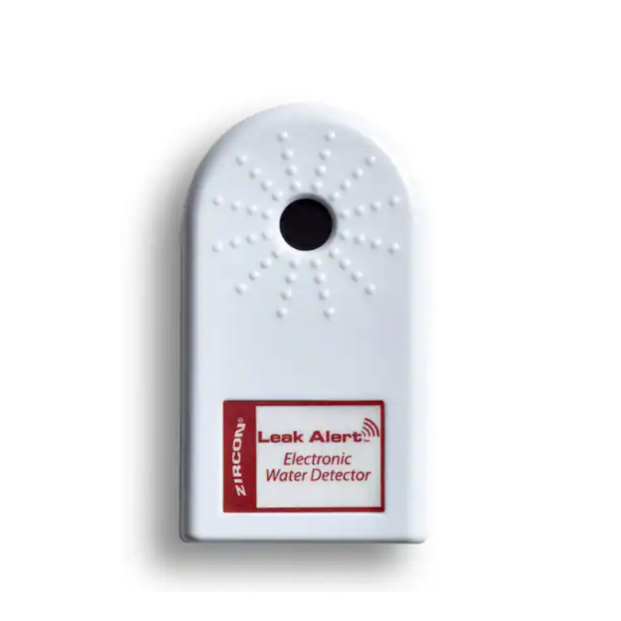 Zircon Leak Sensor Alarm against white background.