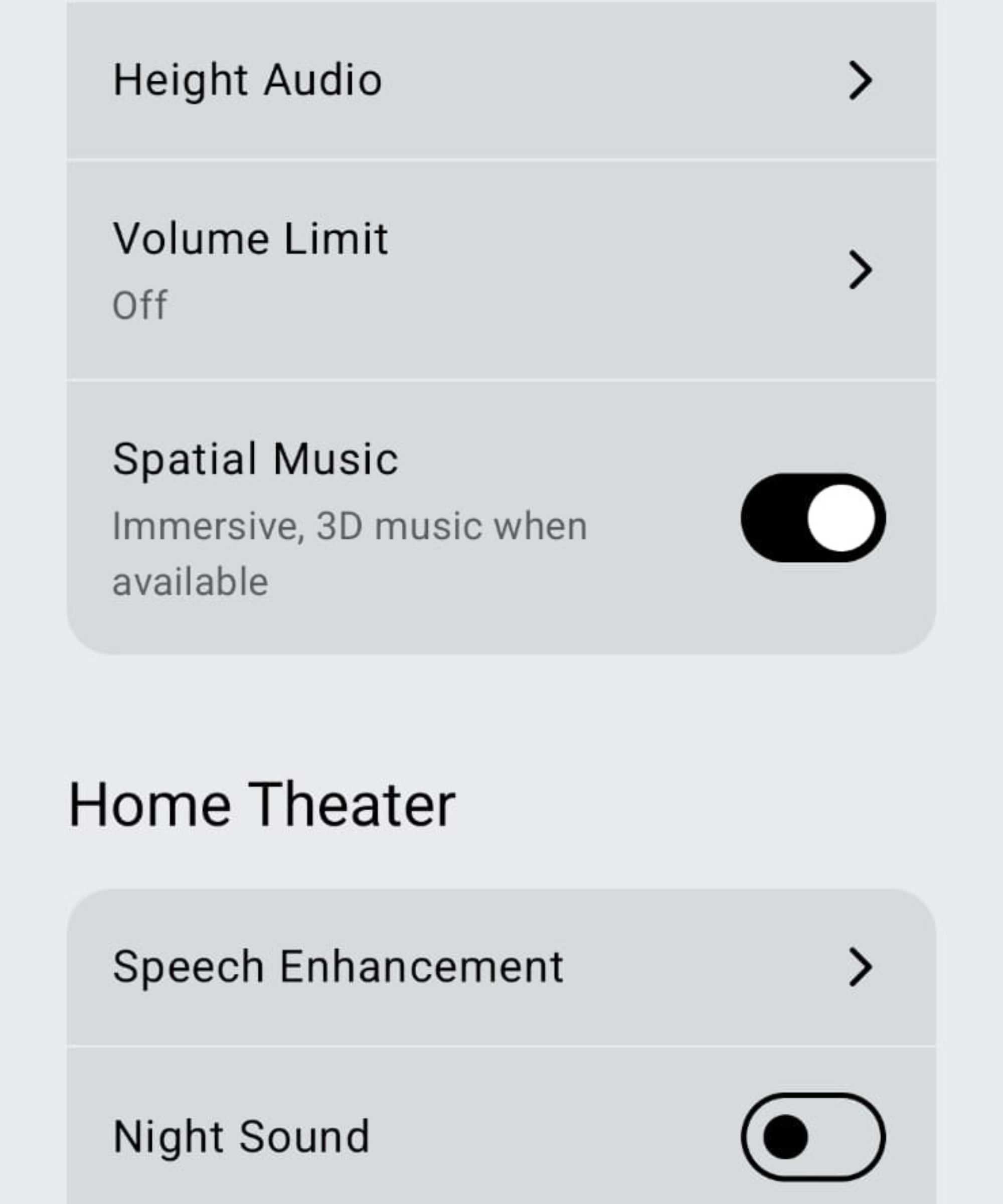 Interface of the Sonos app showing available features and settings for the Sonos Arc Ultra soundbar.