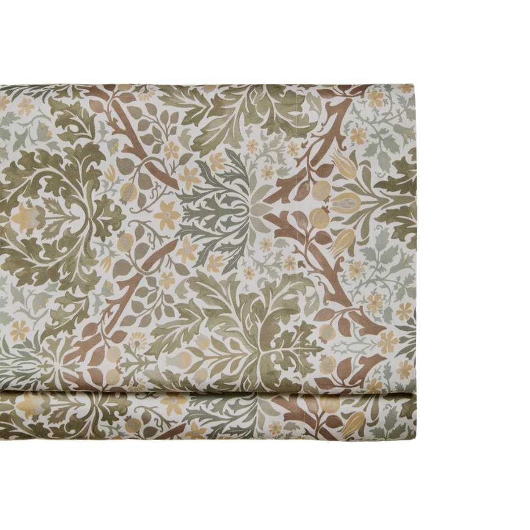 Zara Home, Morris &amp; Co. Leaf Print Cotton Sateen Flat Sheet
