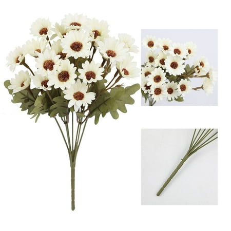 Fxmlrlk 1 Bundles Sunflower Artificial Flower With Stems Bouquet Fake Plants Bulk Uv Resistant Plastic Faux Outdoor Flower No Fade for Wedding Fall Garden Home Window Decor