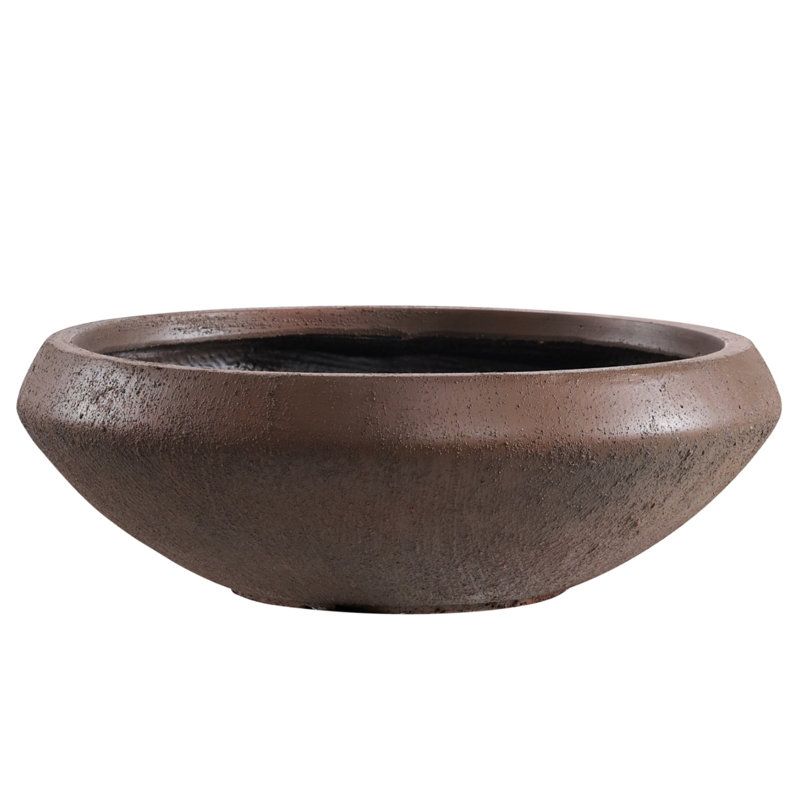 17 Stories Concrete Bowl Planter, 19 Inch Dia Large Succulent Pot With Drain Hole, Lotus Planter 16.7-Inch Opening Flowerpot for Herbs, Bonsai, and Shallow-Root Plants, Indoor &amp; Outdoor Garden, Patio Decor, Medium-Rust &amp; Reviews | Wayfair