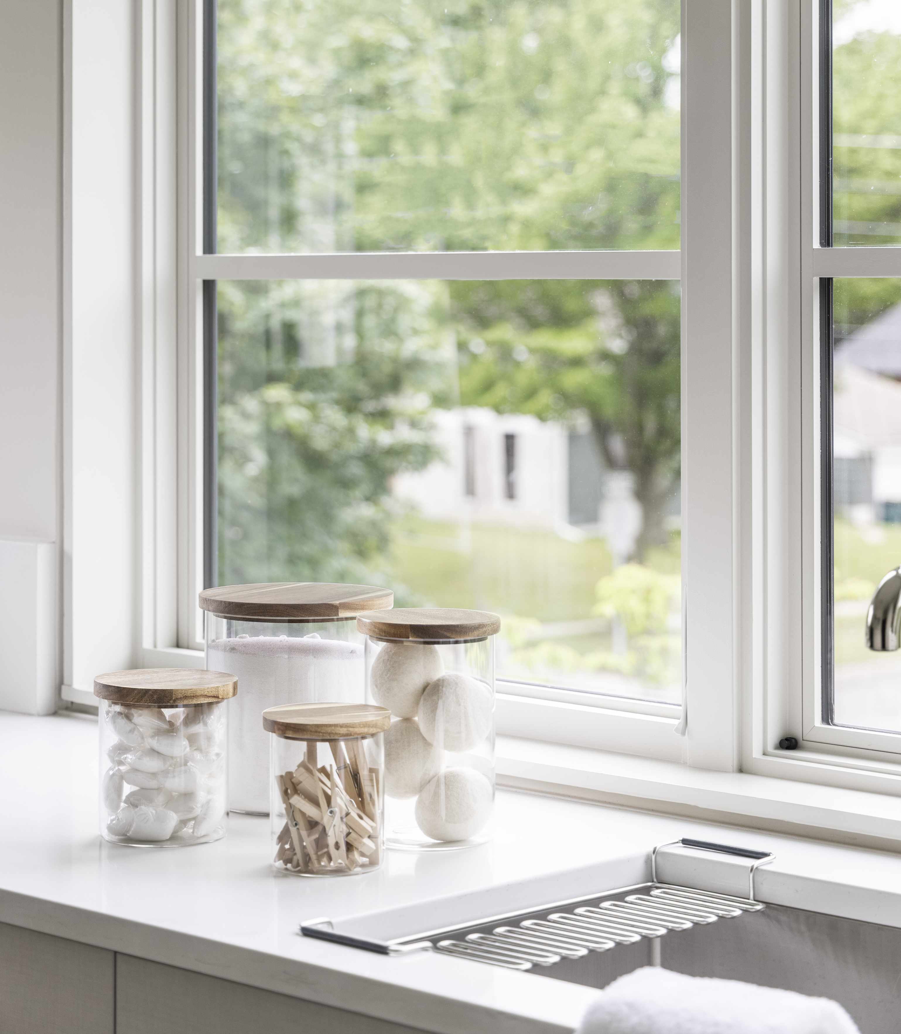 glass jars for utility room storage