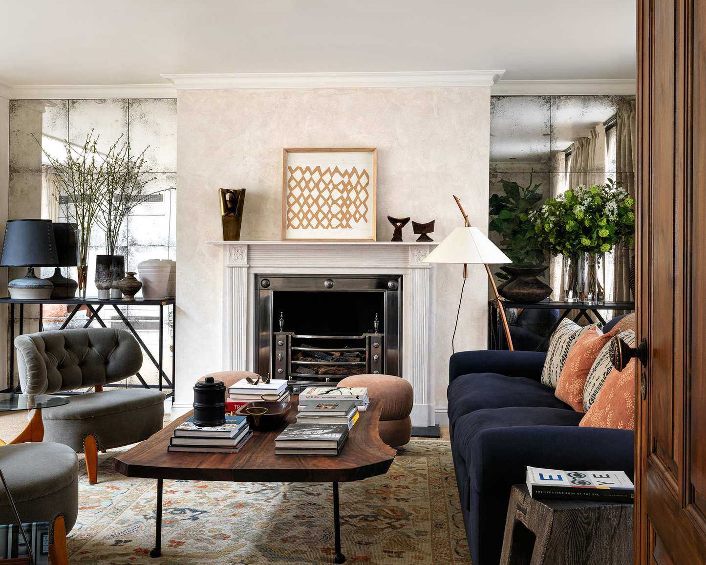 Small living room with neutral furnishings