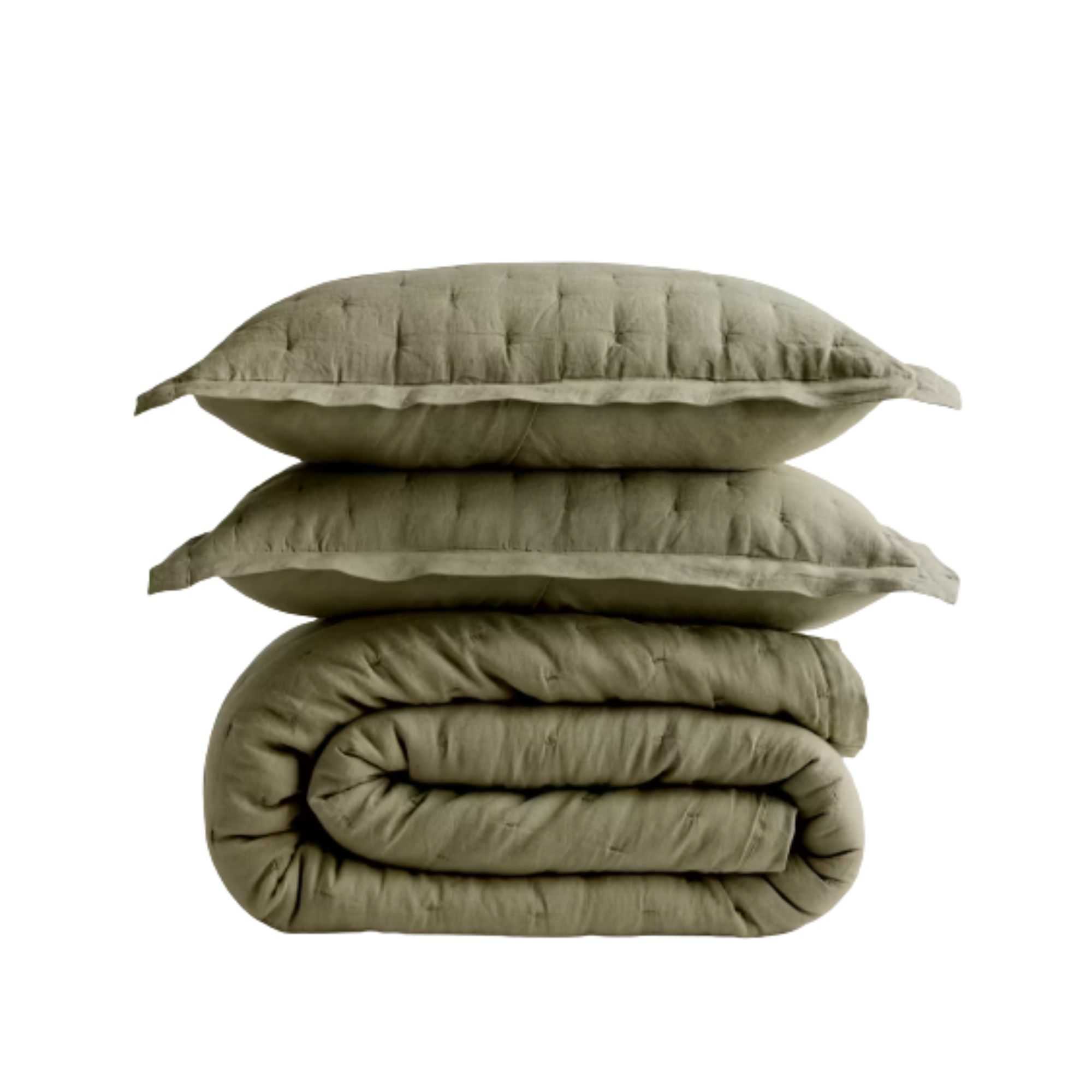 Quince, European Linen Dream Quilt Set (Willowleaf)