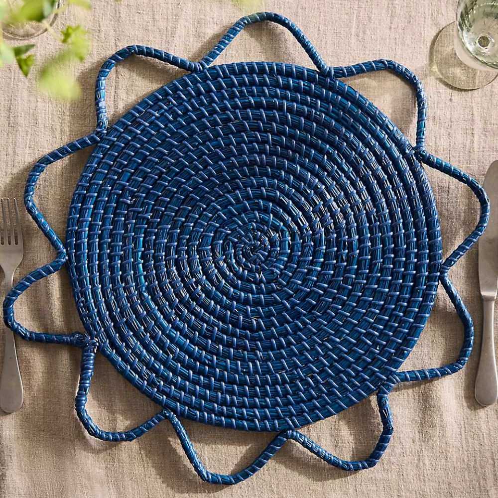 Navy Woven Seagrass Charger