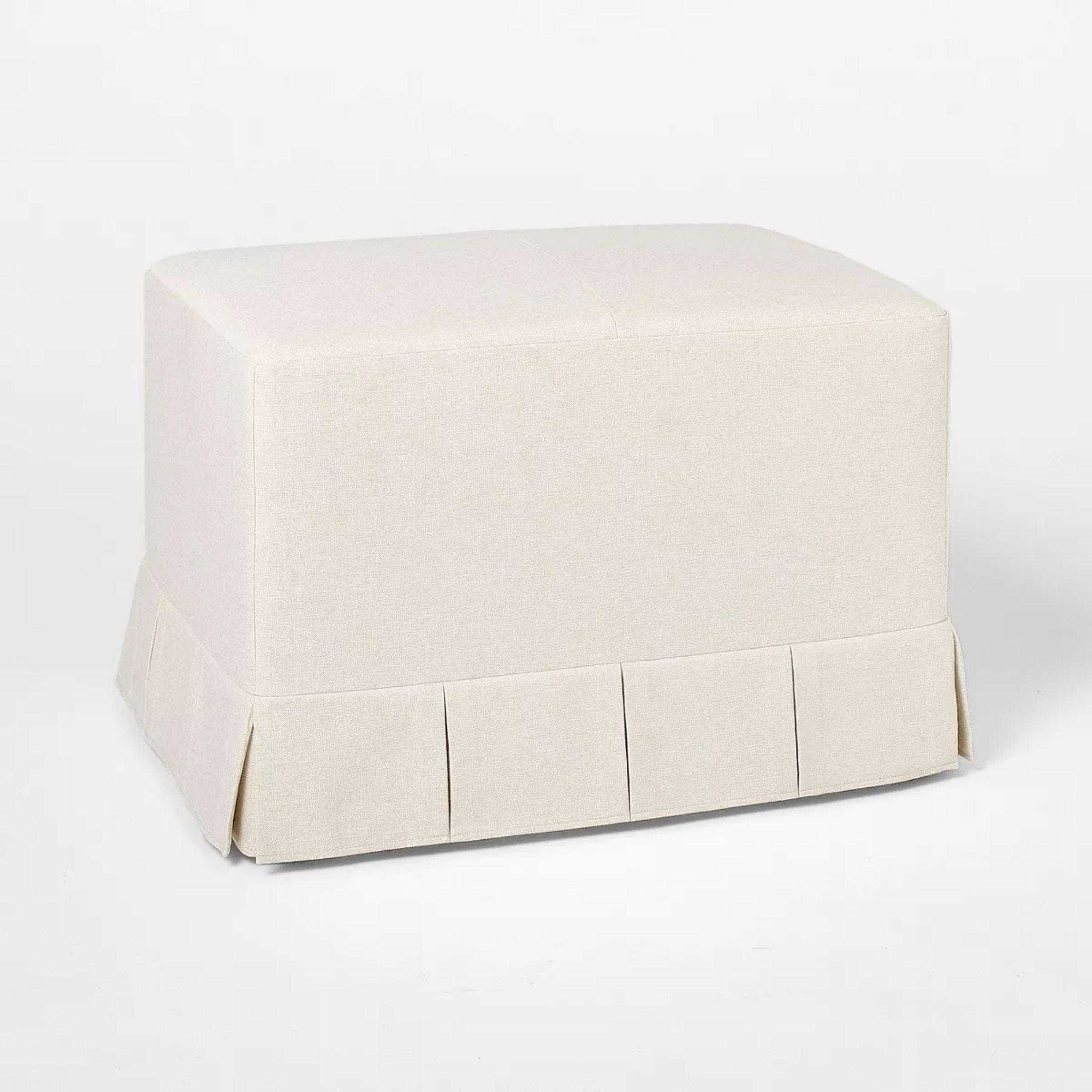 Box Pleat Upholstered Ottoman
