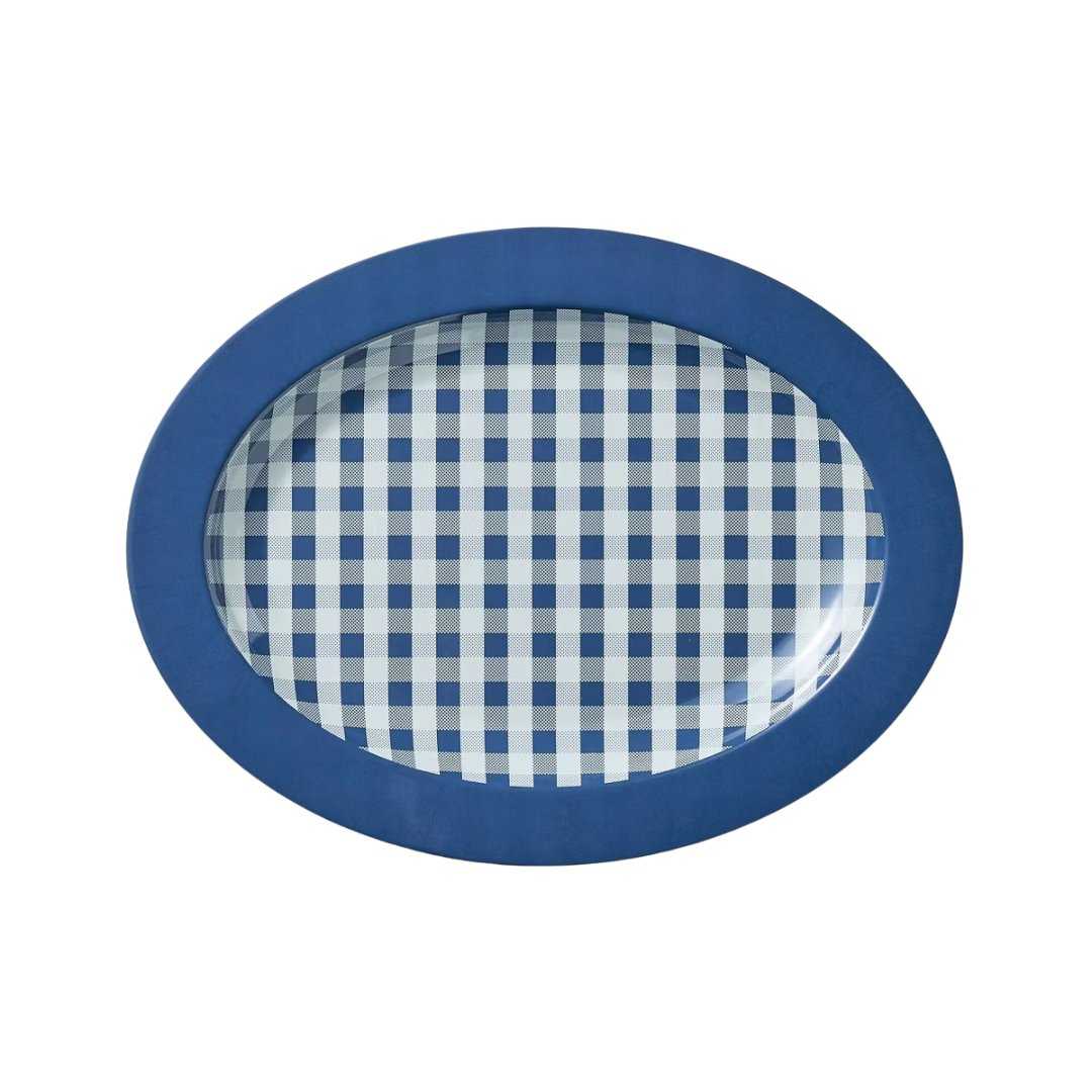 12u0026#34; Melamine Oval Serve Tray Blue - Hearth U0026#38; Handu0026#8482; With Magnolia