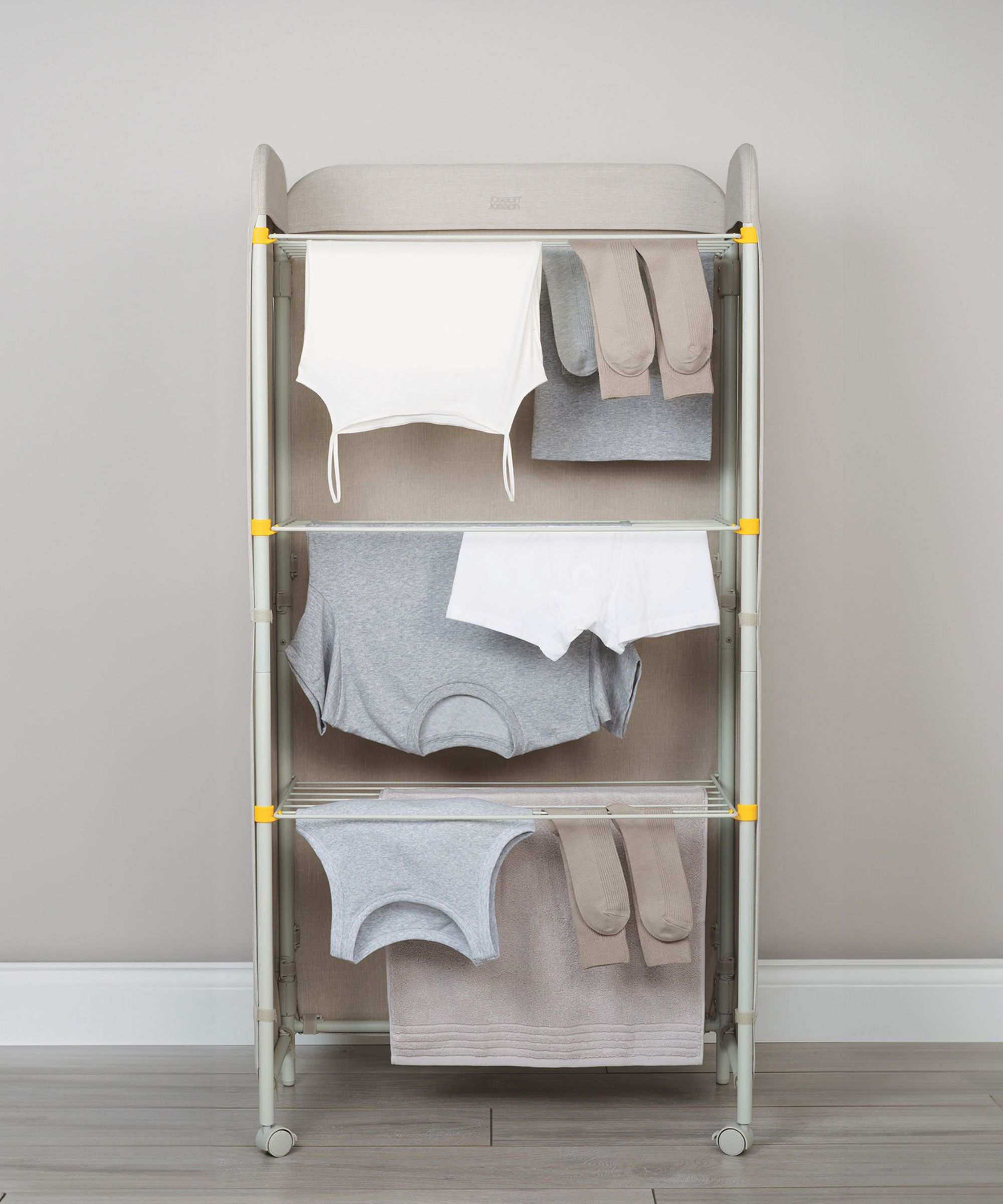 Eclipse&trade; 3-tier Ecru Clothes Drying Rack With Screen with clothes drying