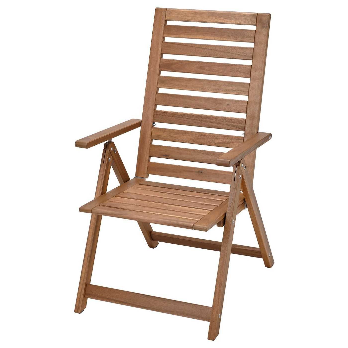 N&Auml;mmar&Ouml; Reclining Chair, Outdoor - Foldable Light Brown Stained