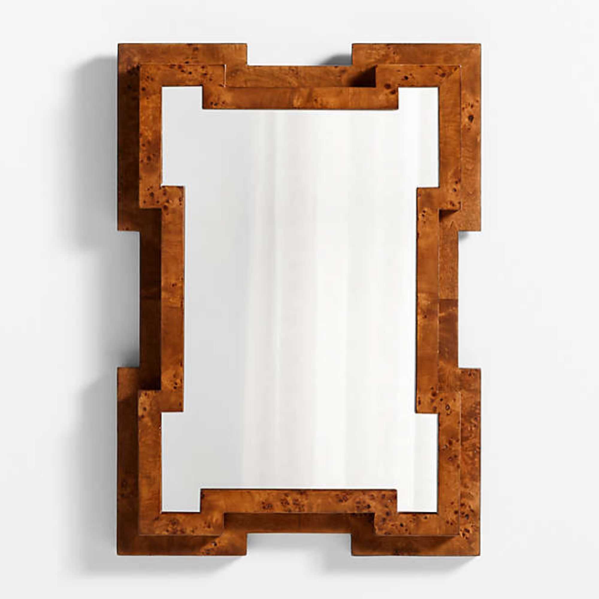 Memini Burl Wood Vanity Mirror by Athena Calderone