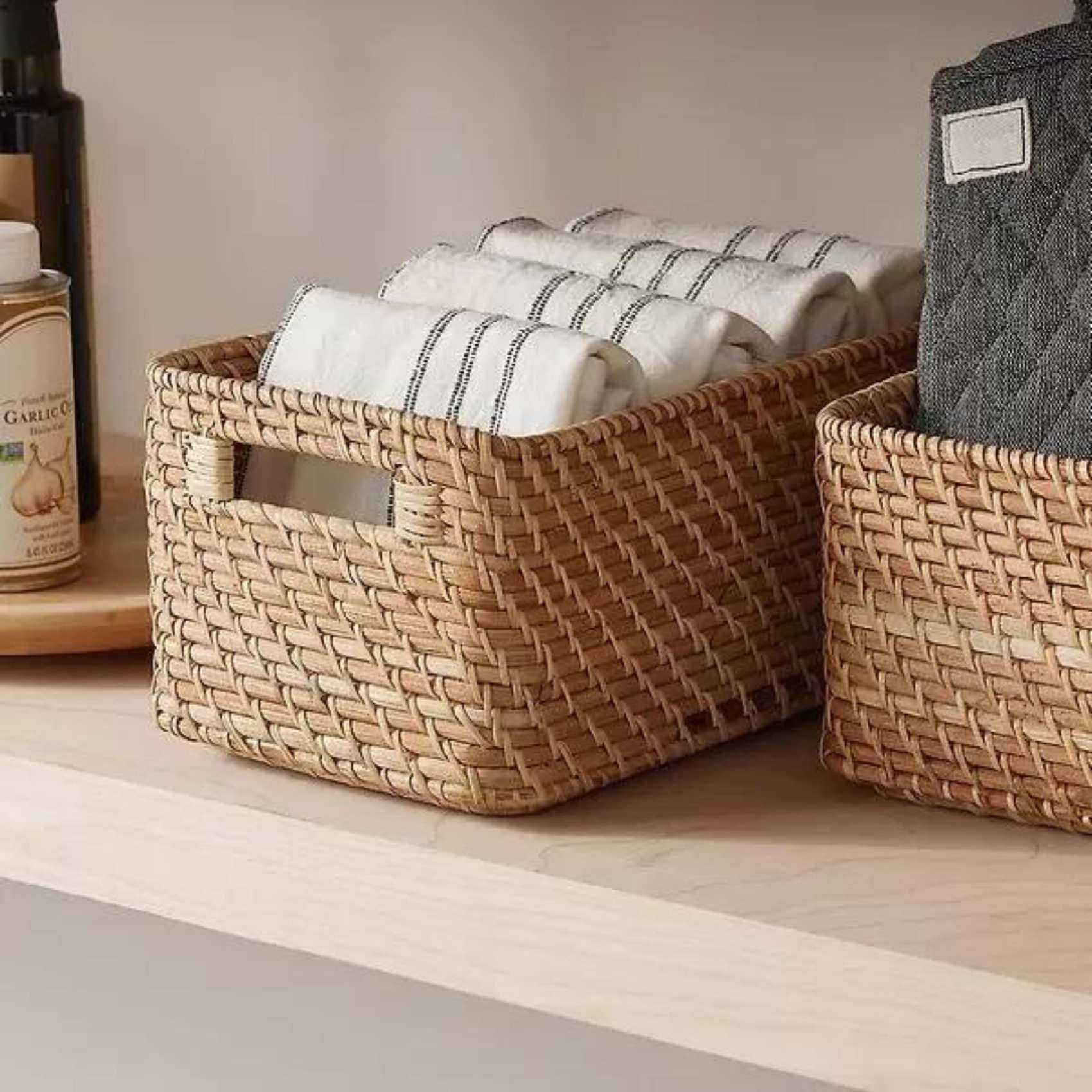 Woven storage baskets
