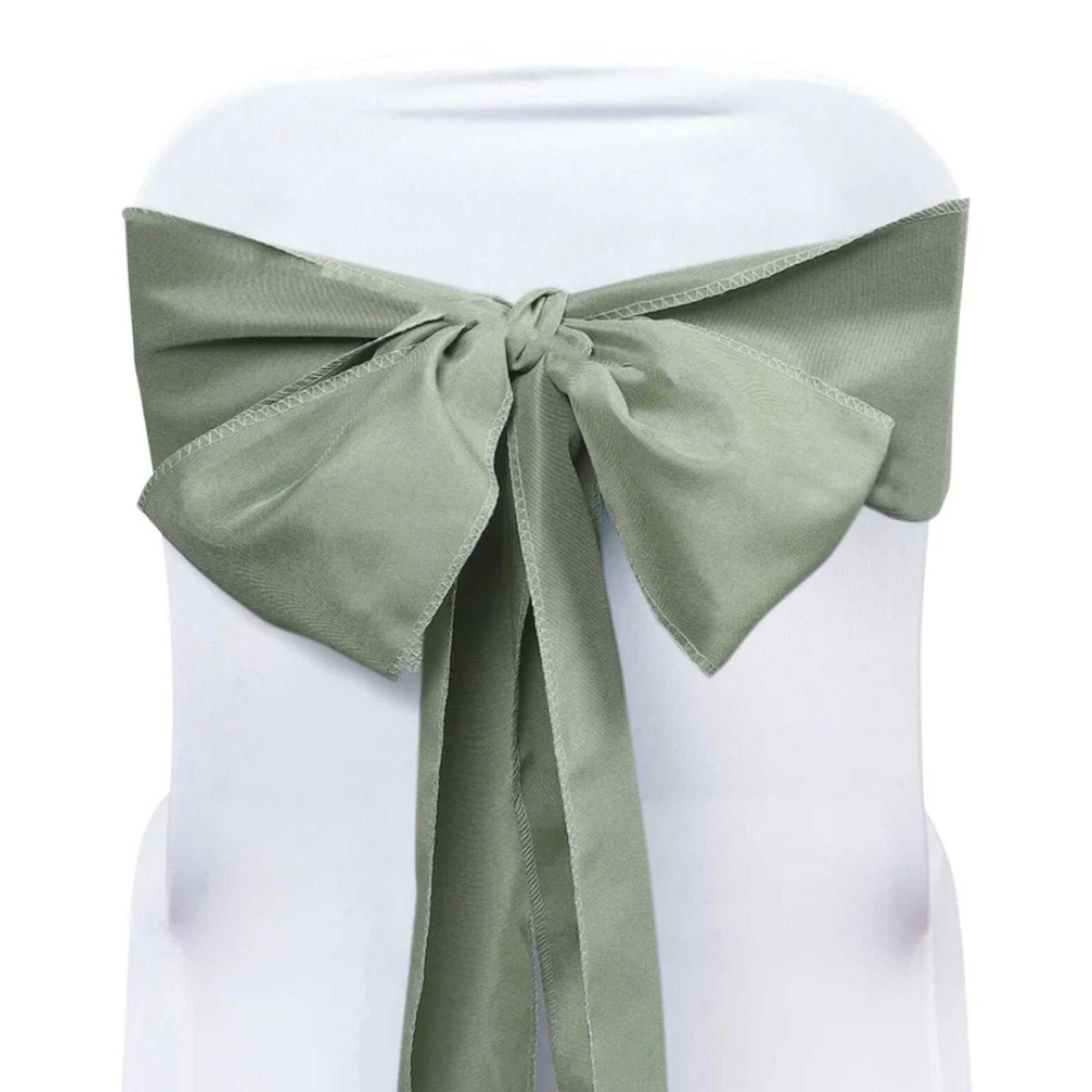 Sage green bow on chair back