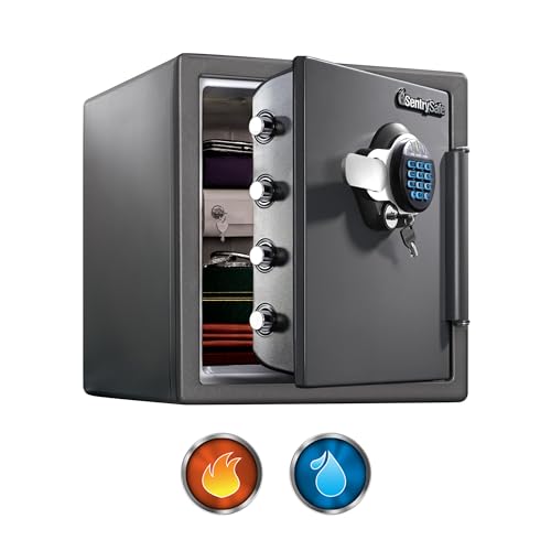 Sentrysafe Waterproof and Fireproof Alloy Steel Digital Safe Box for Home, 1.23 Cubic Feet, 17.8 X 16.3 X 19.3 Inches (exterior), Sfw123gdc