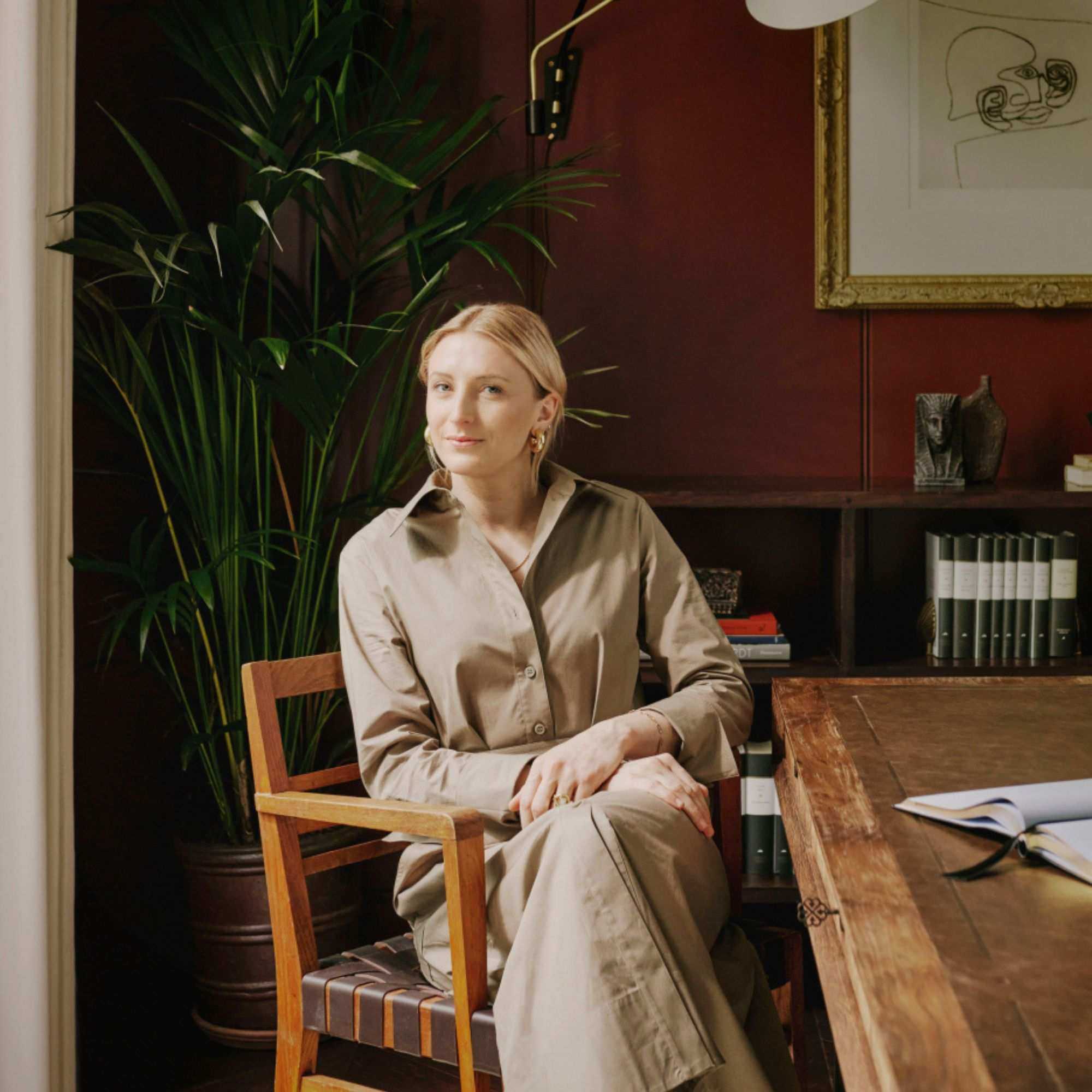 portrait of woman on chair