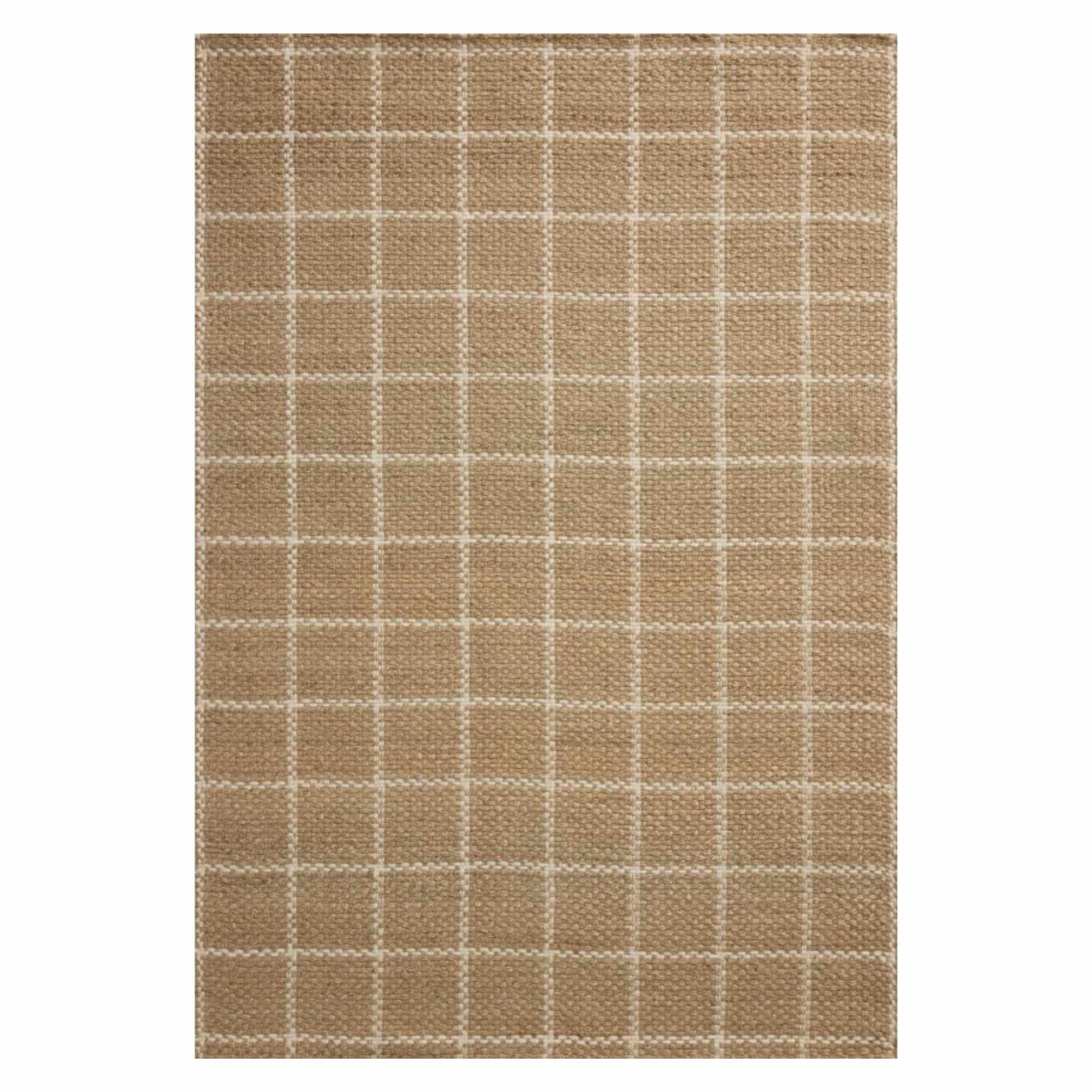 a checkered jute rug