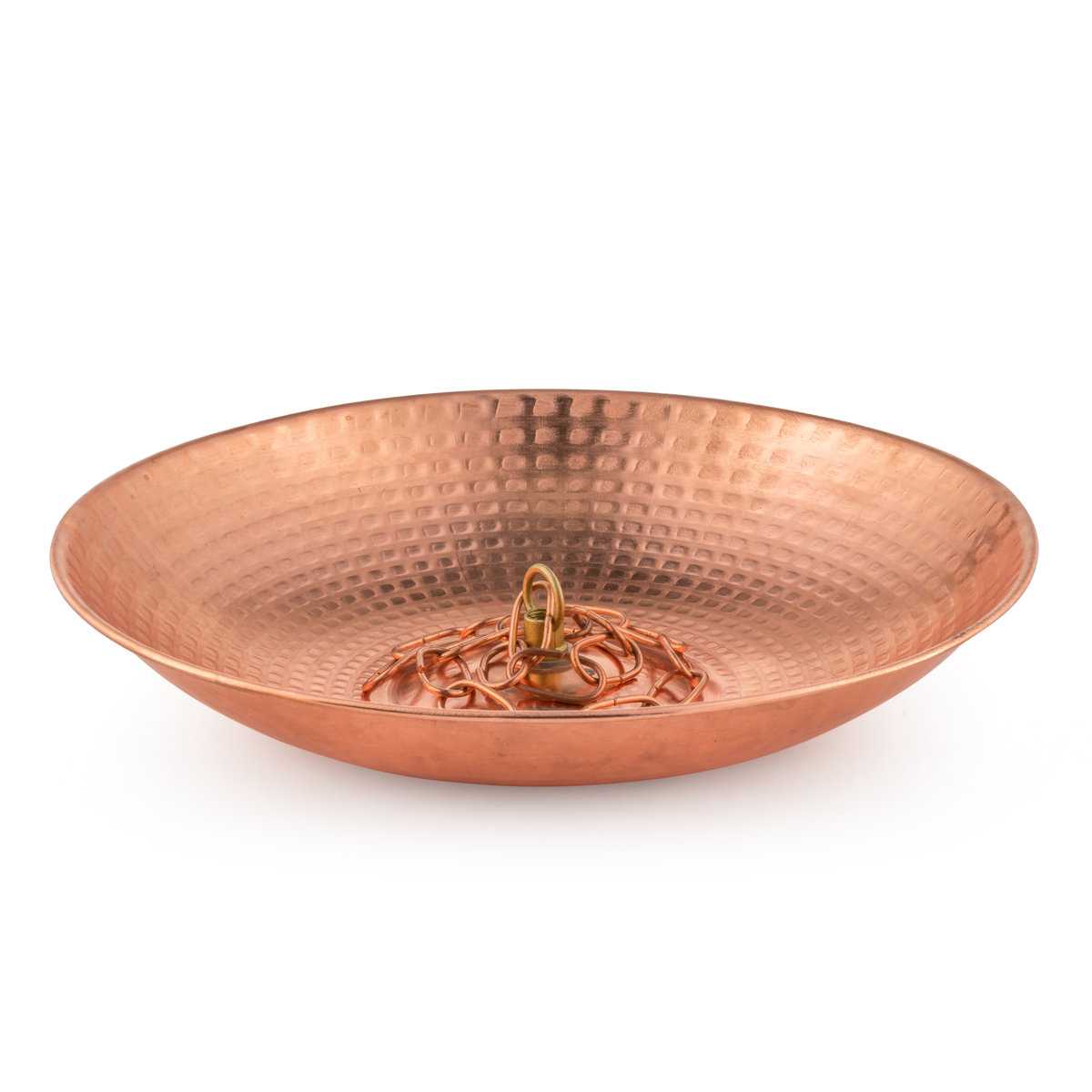 Arlmont &amp; Co. Marrgon 11" Copper Anchoring Basin - Hammered Metal Bowl for Rain Chain Downspouts &amp; Reviews | Wayfair