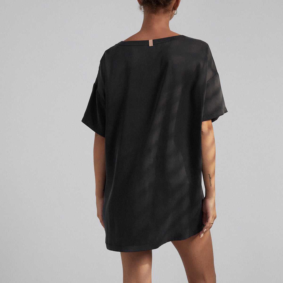 Lunya Sleepwear Silk Pajama Over Size Tee Set
