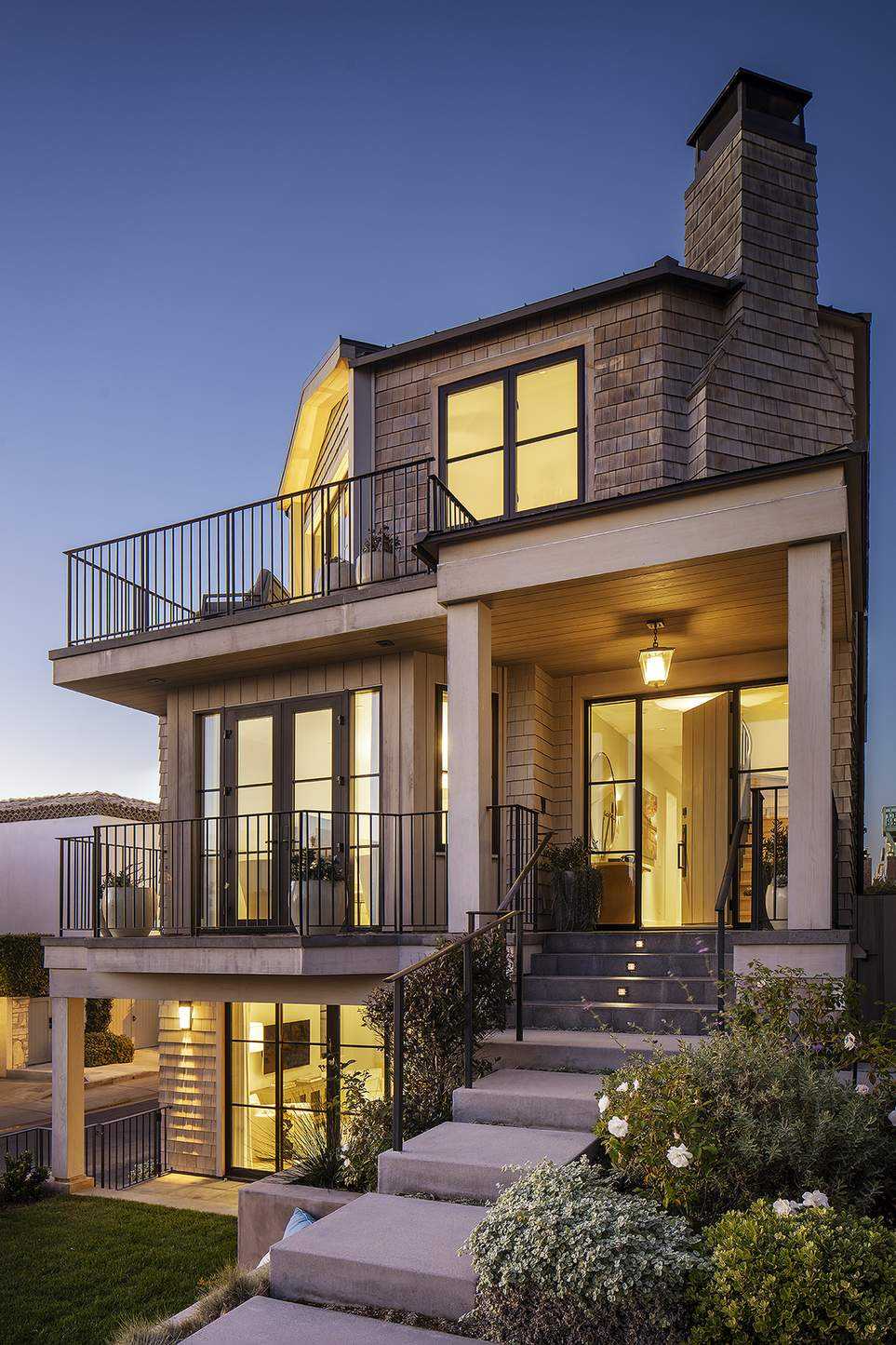 home exterior at night