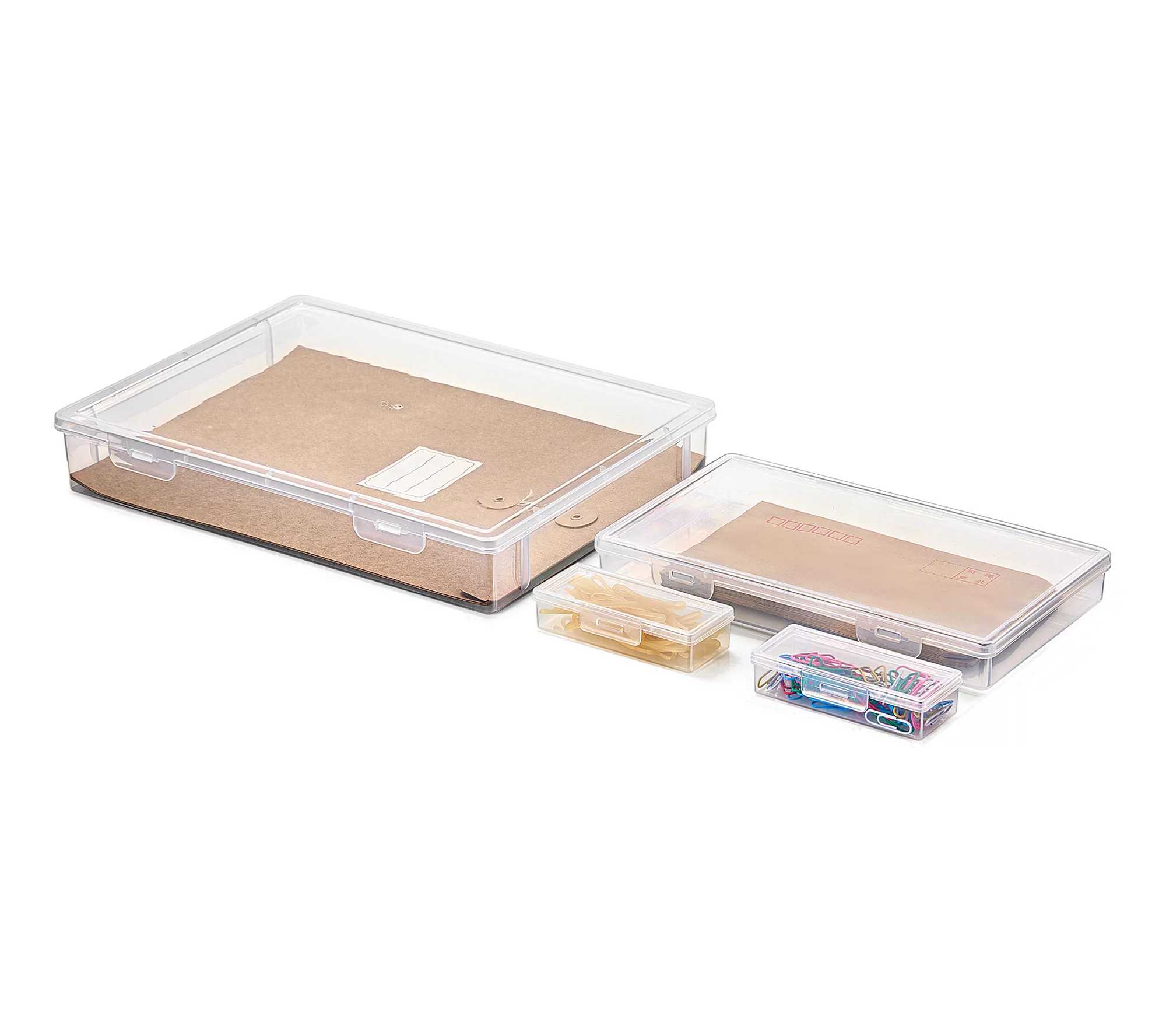 Sorbus 4 Piece Stackable Document &amp; Paper Storage Box Set
