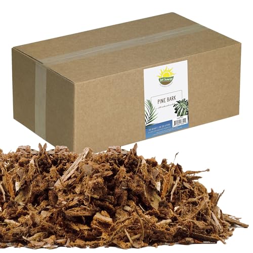 Soil Sunrise 100% Natural Pine Bark Mulch Nuggets (30 Quarts) Small Mulch Chips for Indoor/outdoor Container Gardening, Ideal for Soil Supplement, Houseplant Mulch, and Terrariums