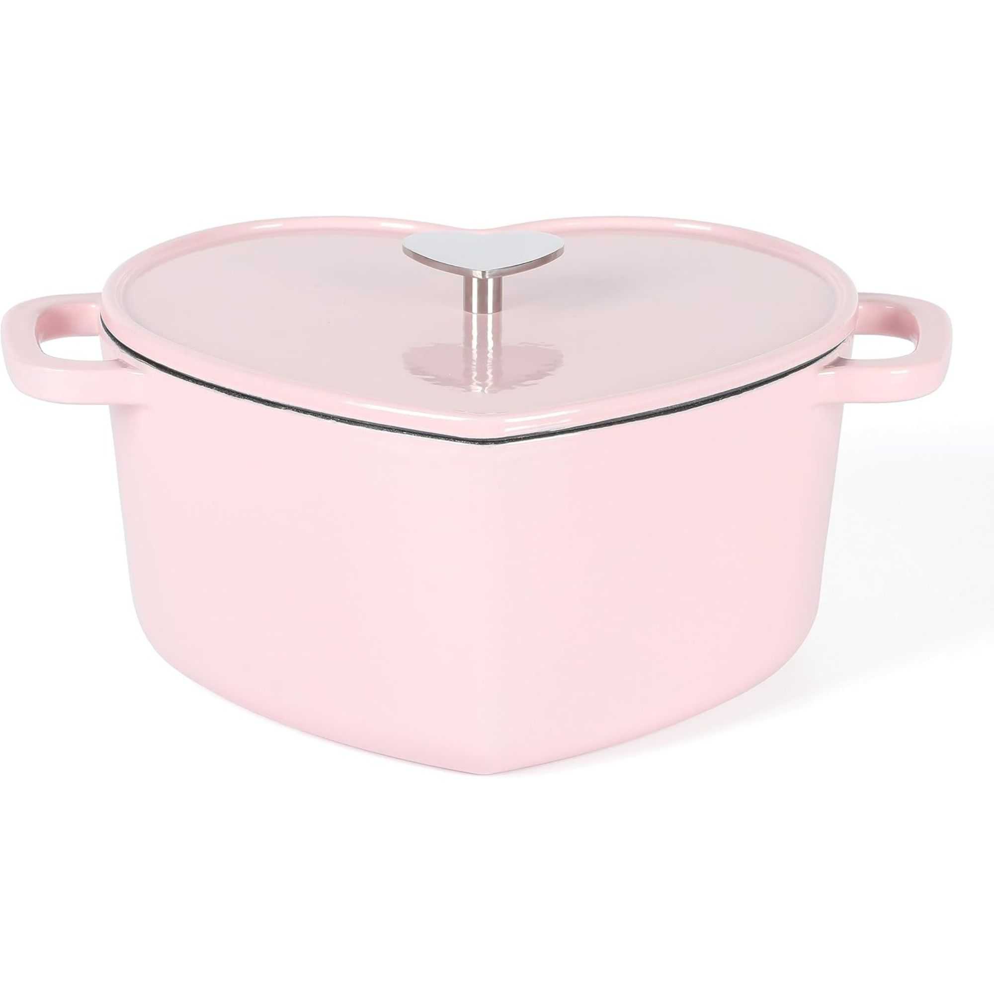 Martha Stewart Heart Shaped 4-Quart Enamel Cast Iron Dutch Oven - Pink