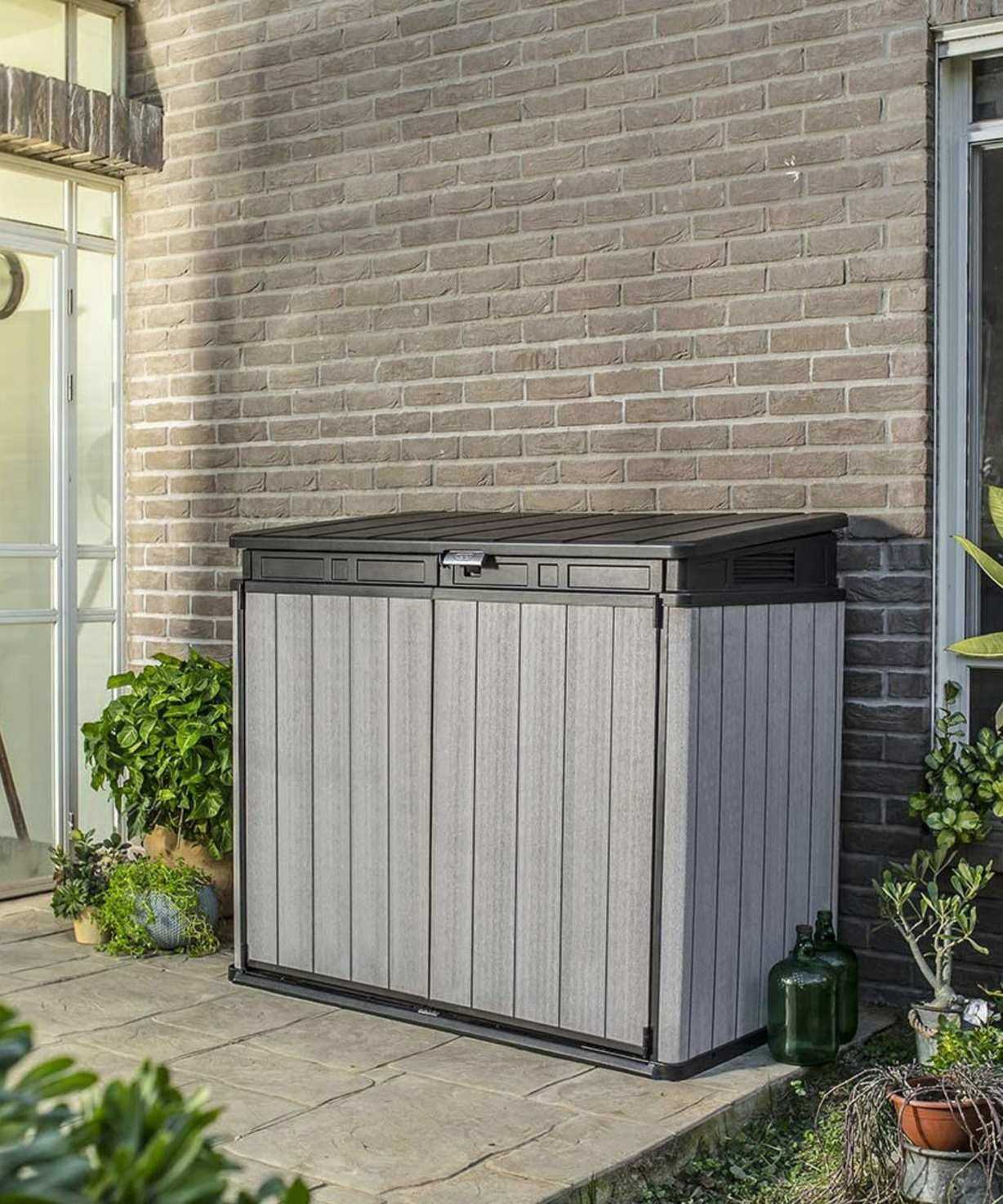 A trash bin storage box